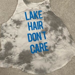 Lake Hair Don’t Care grey tank. Size L.